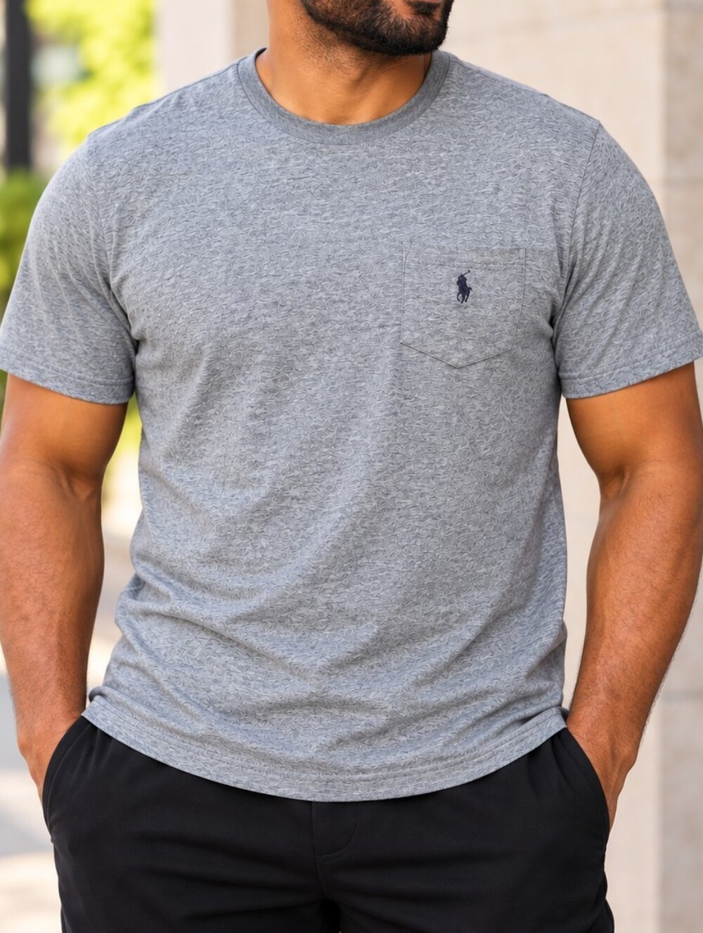 Polo Ralph Lauren Men’s Large Gray Pocket T-Shirt Pony Logo 22x28 #2